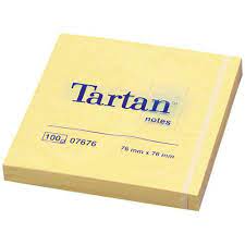 Tartan Notes 76x76 gul - 12 stk