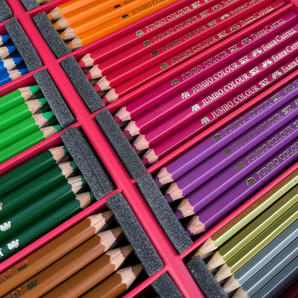 Litblýantar · Jumbo · Faber-Castell · 156 stk · trækassi