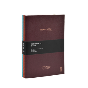 b.n.t · KOZO · Notesbøkur · A5 · Linjeraðar · Coffee · Bric · Steel Blue · 3-pak