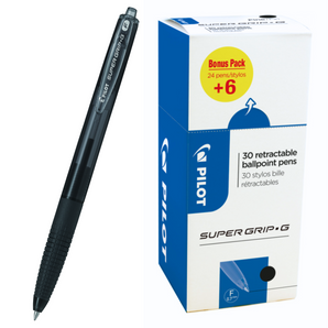 Pilot · Kúlupennar · Super Grip G · 0,7 (F) · Svart · 30 stk