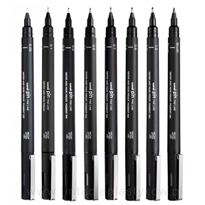 Uni-Ball · Fineliner · PIN · Svart · 8 stk