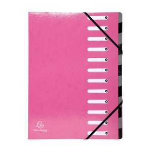 Sorteringsmappa · A4 · Pink · Exacompta · 12 rúm