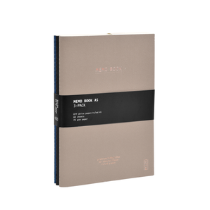 b.n.t · KOZO · Notesbøkur · A5 · Linjeraðar · Navy · Black · Sand · 3-pak