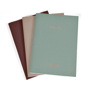 b.n.t · KOZO · Notesbøkur · A5 · Linjeraðar · Coffe · Sand · Aloe Vera · 3-pak