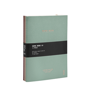 b.n.t · KOZO · Notesbøkur · A5 · Linjeraðar · Coffe · Sand · Aloe Vera · 3-pak